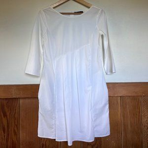 Piazza Sempione 3/4 Sleeve White Cotton Mini Dress Size IT 40 / US 4